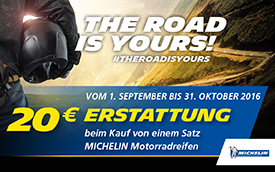 Michelin THE ROAD IS YOURS Aktion bei HEBA-Reifen in Mistelbach bei Wels